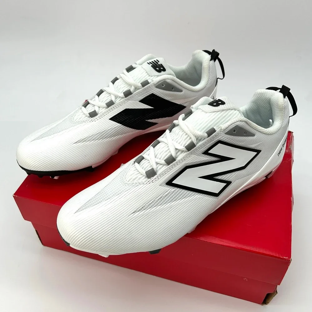 New Balance Burn X5 Lacrosse Cleats Mens Size‎ 11 White Black NEW NIB BURNLWT5